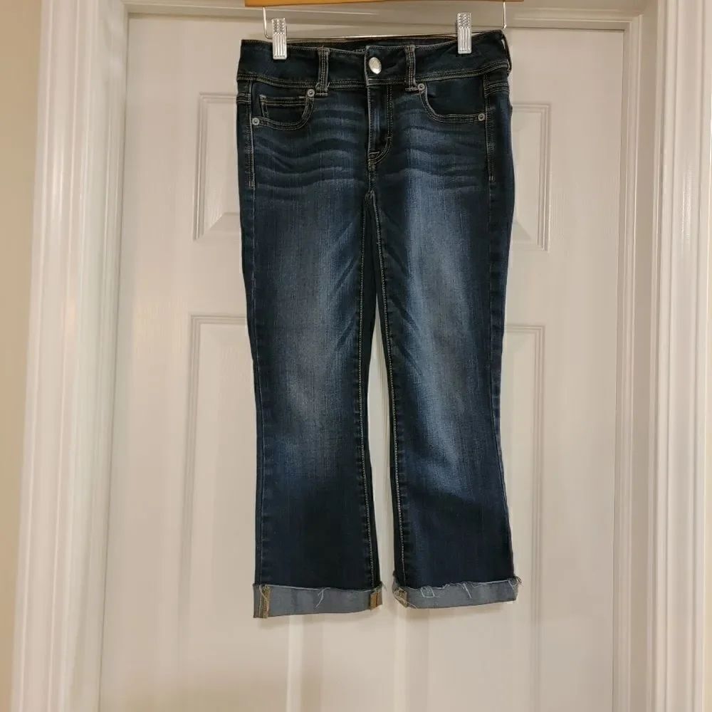 American Eagle Kickboot bootcut Jeans cutoff raw hem size 00